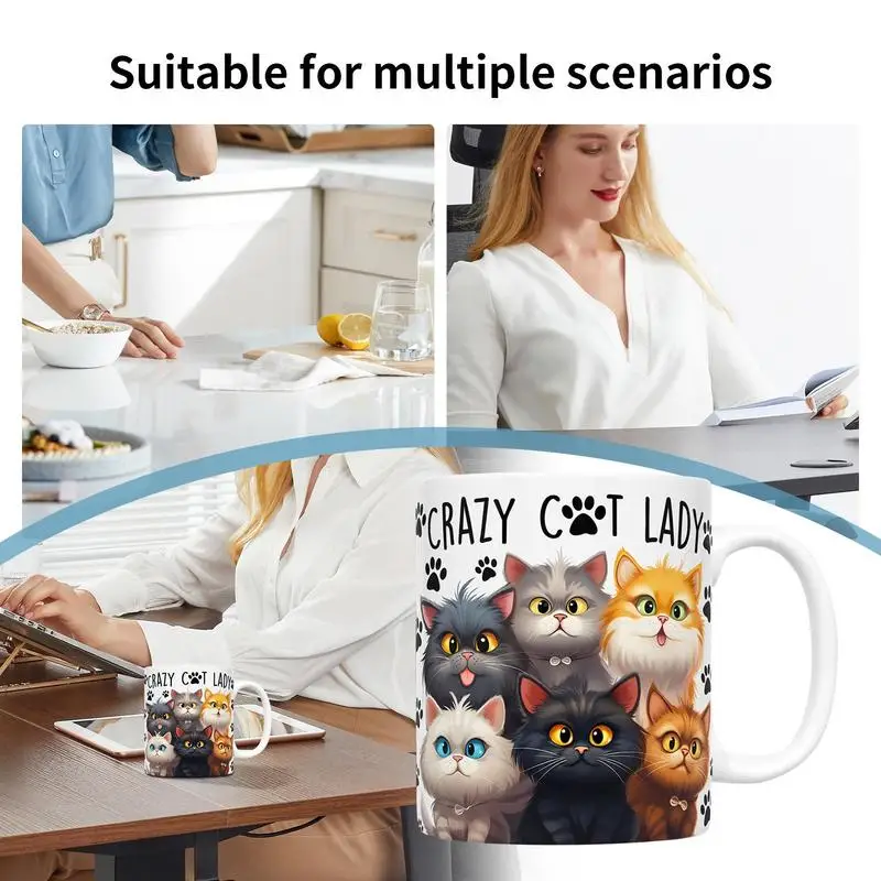 Кружка с милым котом кофейная чашка милыми мультяшными котятами забавная 11 унций