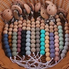 Детская цепочка-зажим для соски, держатель для прорезывателя для зубов, силиконовые бусины, цепочка, деревянный зажим сделай сам, ремень для ремня