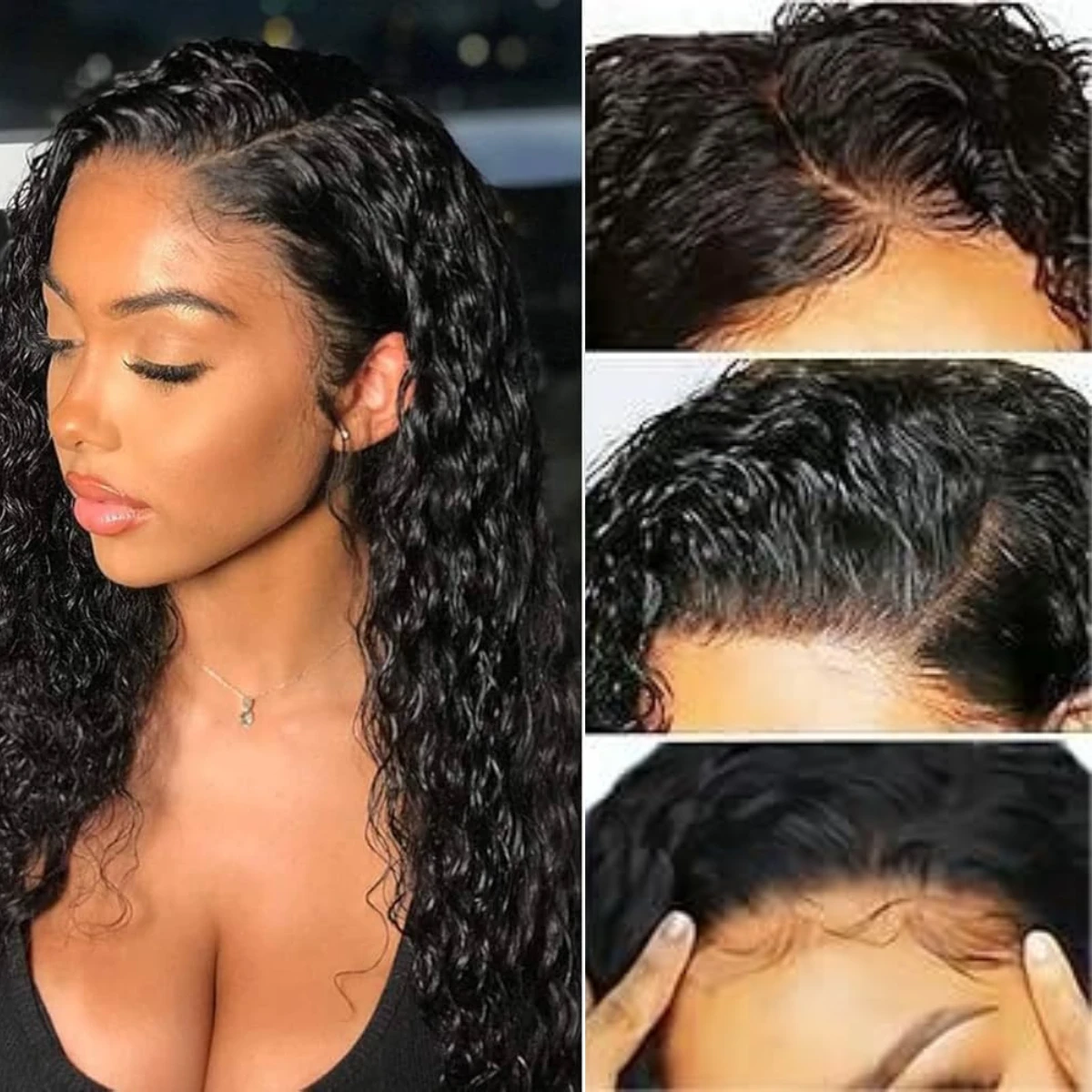 13x4 5x5 Water Wave Glueless Bob Lace Wig Wear And Go For Women Curly Human Hair Ready To Парики из человеческих волос