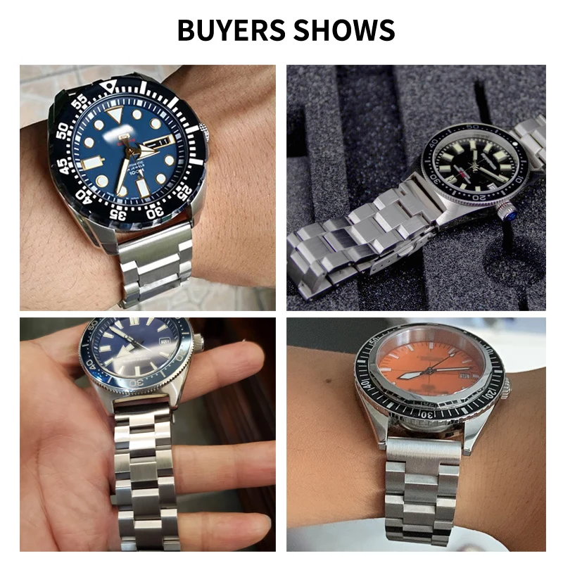 Ремешок из нержавеющей стали для наручных часов Seiko 20 мм 22 18 черный - купить по