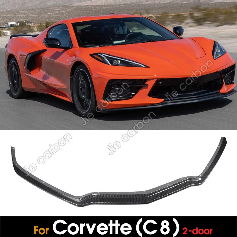 

For Chevrolet Corvette C8 Stingray Sports 2020 2021 Carbon Fiber Car Front Bumper Lower Lip Guard Splitter Cover Trim