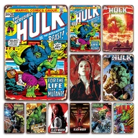 vintage hulk comic art poster metal plate tin sign personalized birthday gift retro gamer childrens room wall decoration plaque