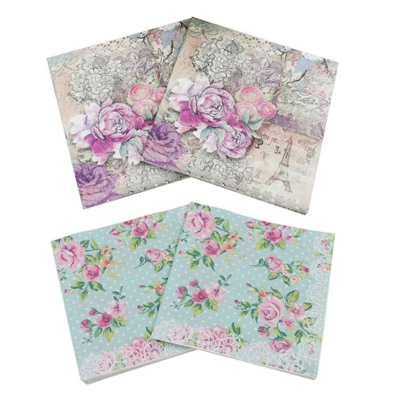 

Serving Napkins 33*33 With Pattern 2-Ply Printed Paper Napkins for Birthday Weeding Party Decoration Home Decor Dropship