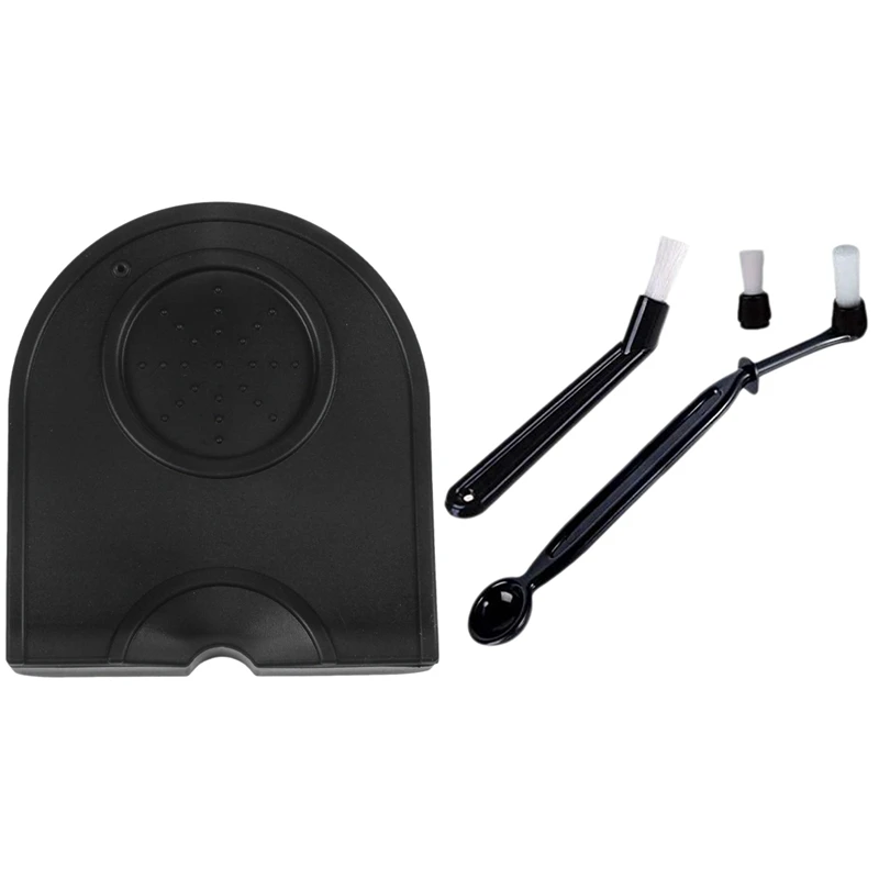 

1 Pcs Manual Barista Coffee Espresso Tamper Holder Silicone Pad Mat & 1 Set Coffee Machine Cleaning Brush Set
