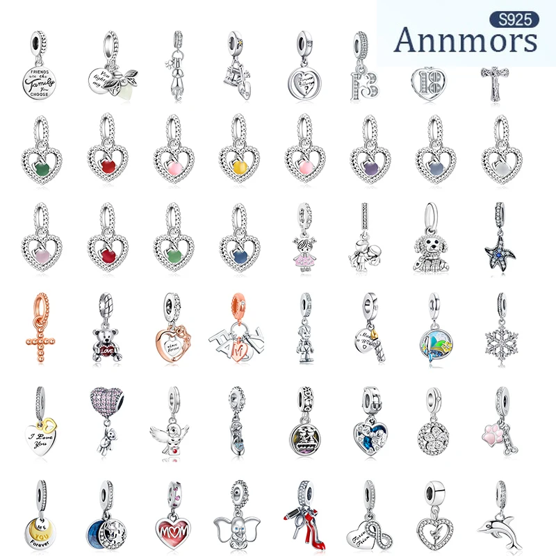 

Annmors Charms 925 Original Fits Original Bracelet Necklace Silver Color Charms Bead Women Girl Pendant Beads Diy Jewelry