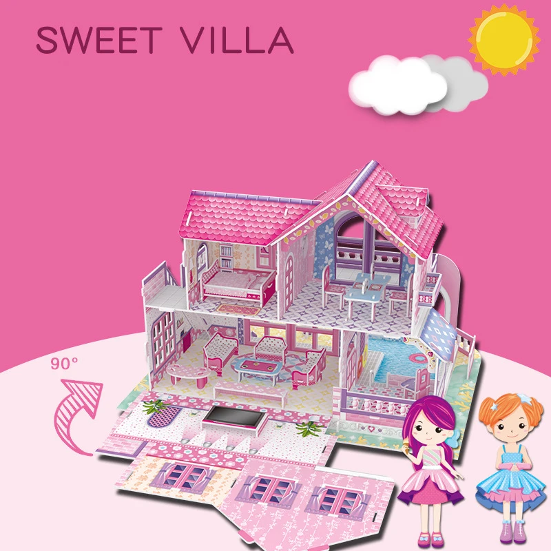 

Hot Selling Educational DIY Toys Living Room Model 3D Puzzle Customize Paper Puzzle