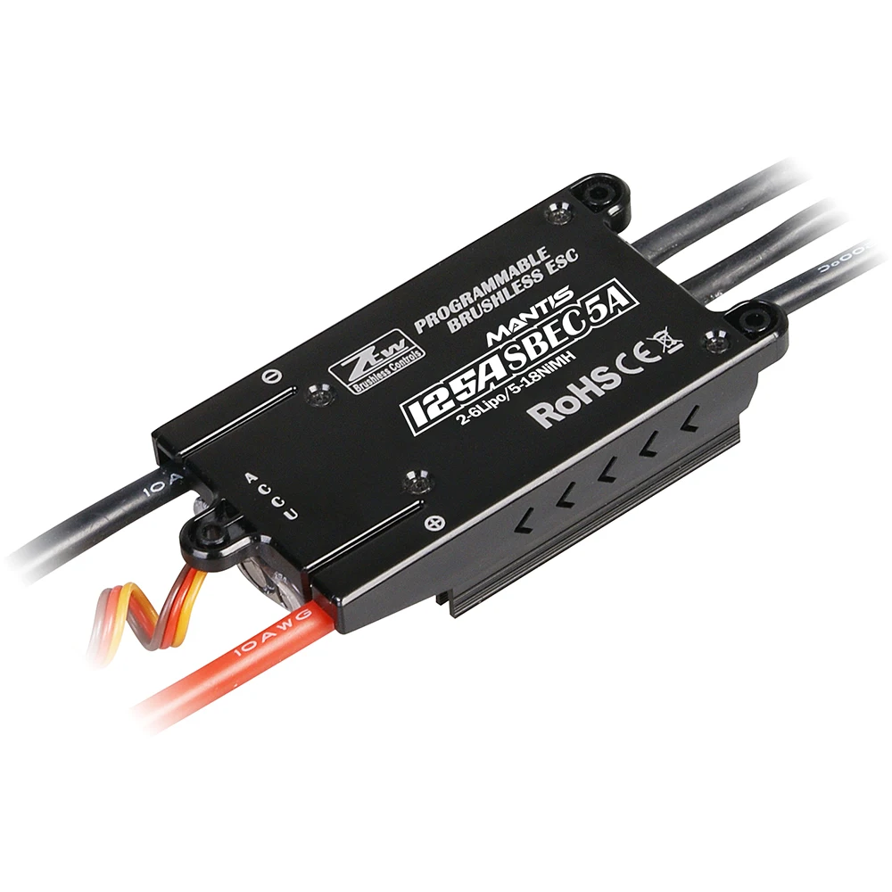 ZTW Mantis 125A/155A ESC 2-6S с SBEC 5/5.5/6V 8A бесщеточный контроллер скорости для радиоуправляемого самолета, самолета с неподвижными крыльями, летательного аппарата EDF