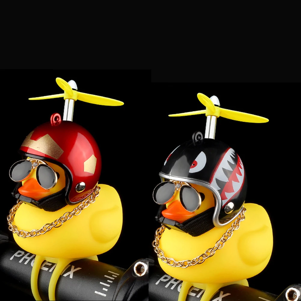 Милая ветрозащитная утка для мотоцикла Маленькая желтая с шлемом воздушный винт