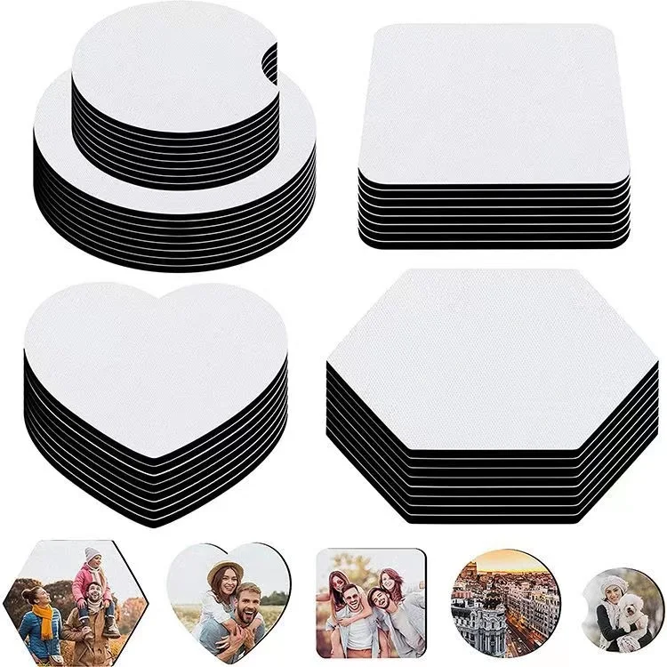 

20PCS Bulk Sublimation Blanks Coaster DIY Car Cup Holder Blank Cup Pad Mat for Gifts Crafts Printable Heat Press Products