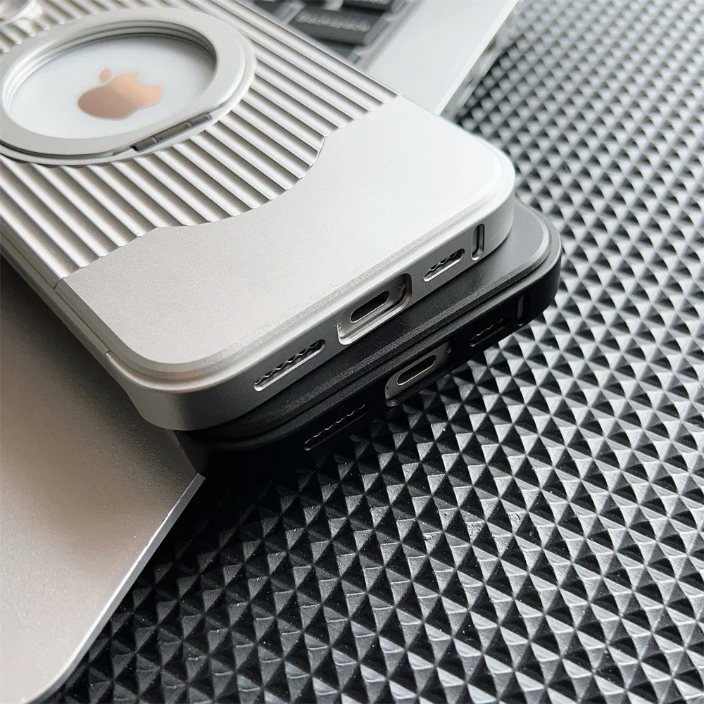 360 ° Металлический чехол для телефона с магнитным держателем iPhone 13 14 15 16 Pro Max Plus