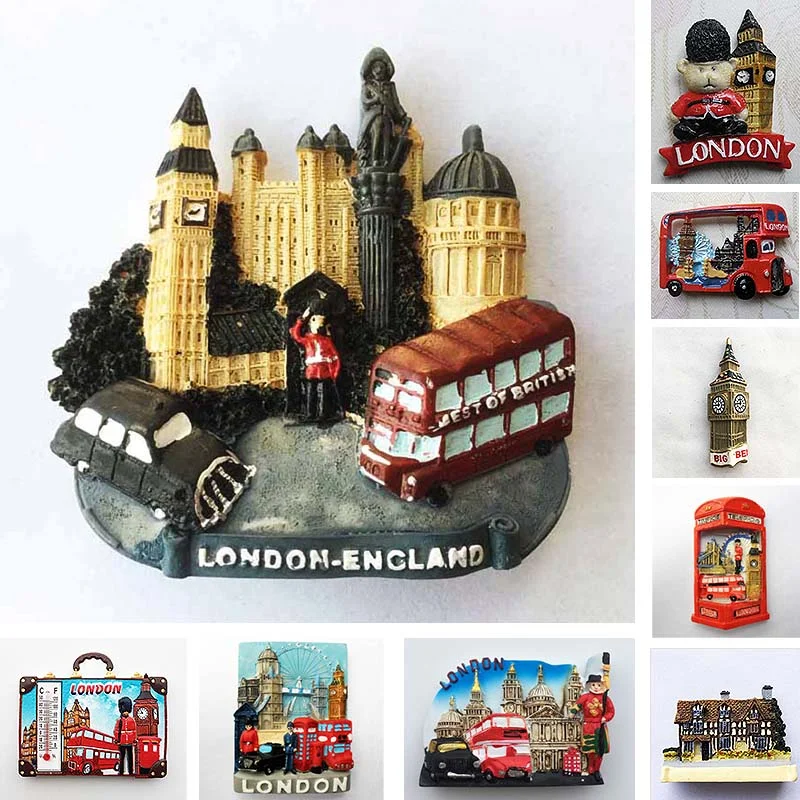 

Souvenirs Refrigerator Stickers Home Decoration British Fridge Magnets London Bus Big Ben Parliament Scotland England Travel