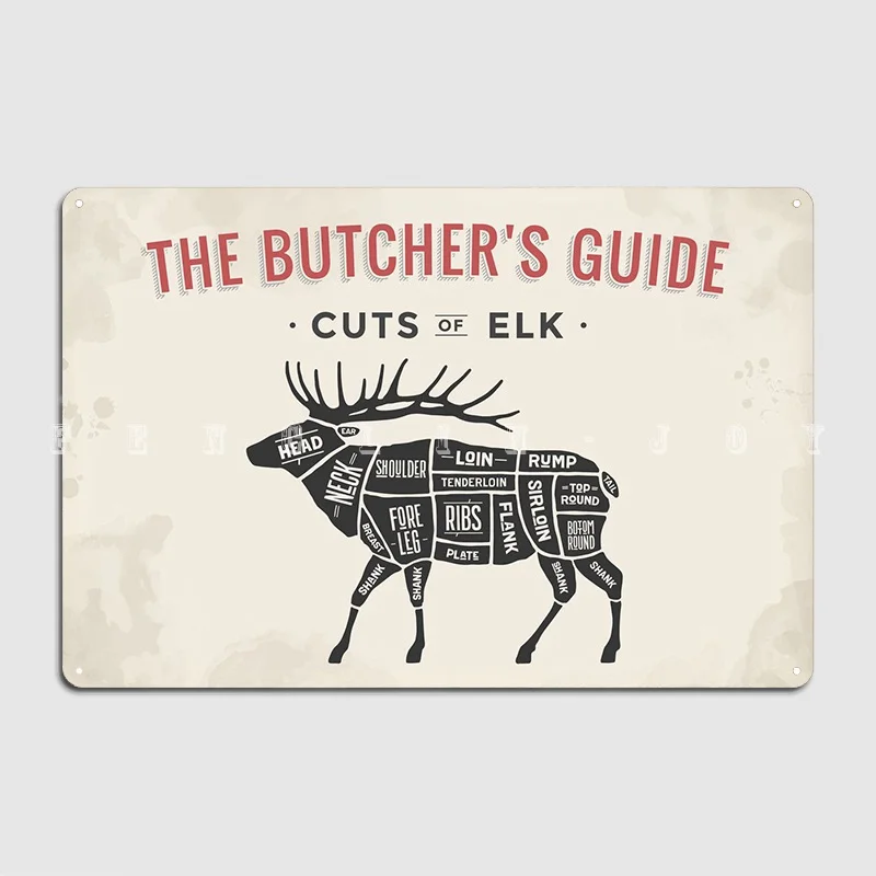 

Cuts Of Elk Metal Plaque Poster Cinema Garage Pub Garage Retro Wall Decor Tin Sign Poster