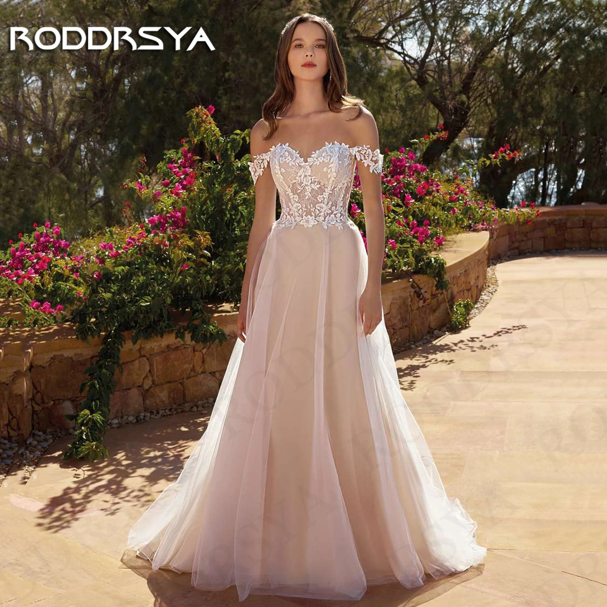 Свадебное платье RODDRSYA кружево сердцевидный вырез