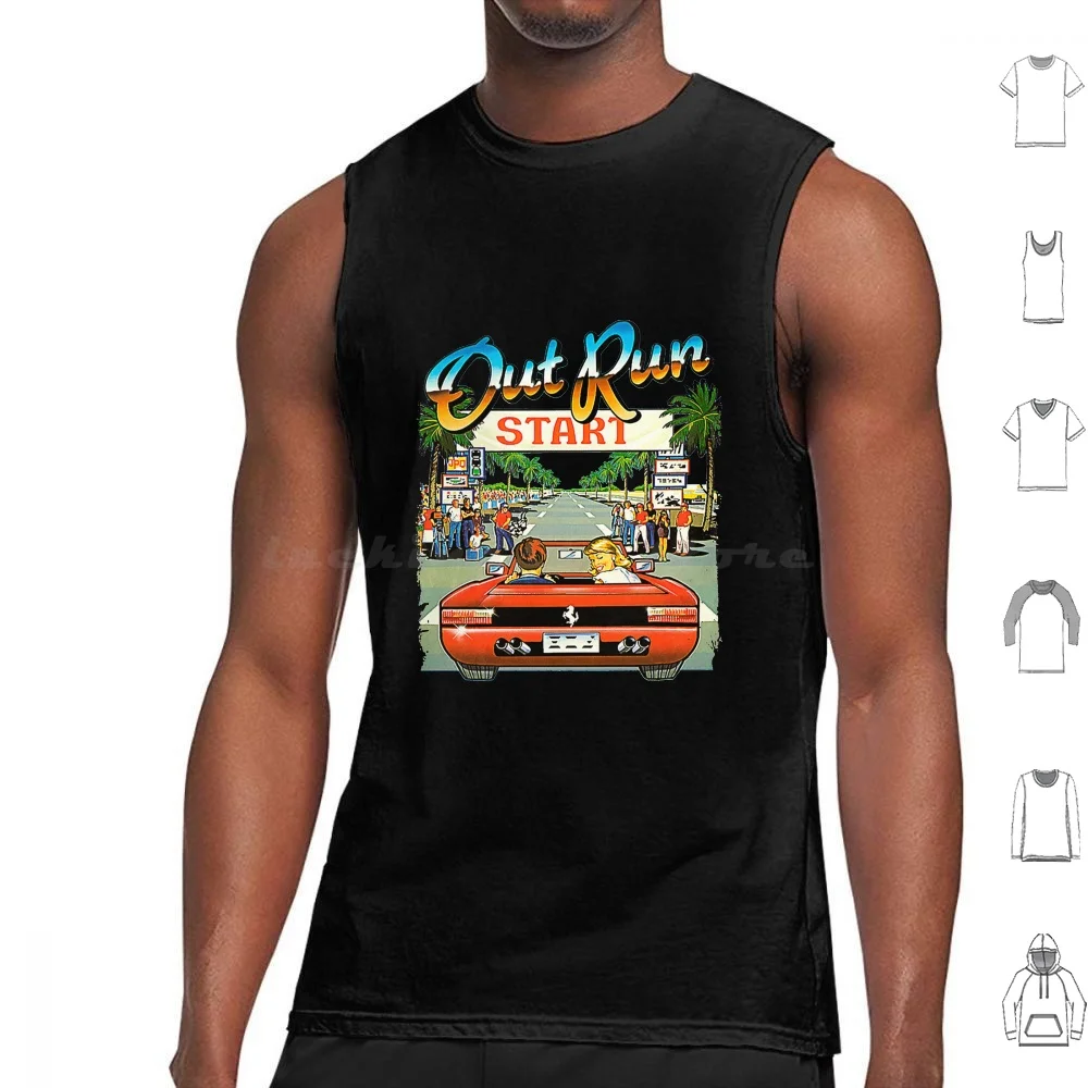 

Arcade Out Run Video Game T-Shirt Tank Tops Print Cotton 80s Arcade Console Game Gaming Juego Maglietta Out Run Video