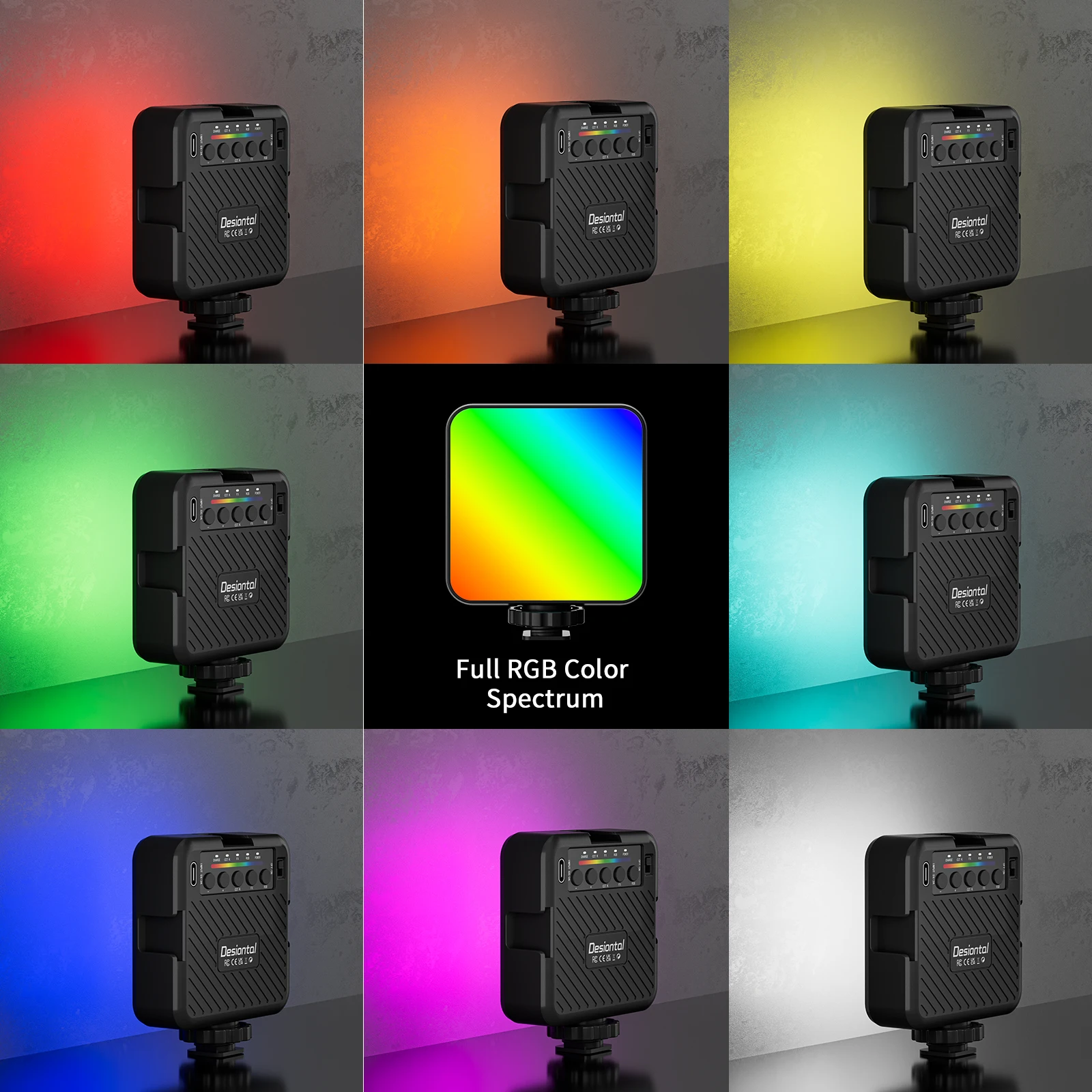 Полноцветный светодиодный светильник Desiontal X1 RGB для видеосъемки 2500K-6500K Mini Fill 3