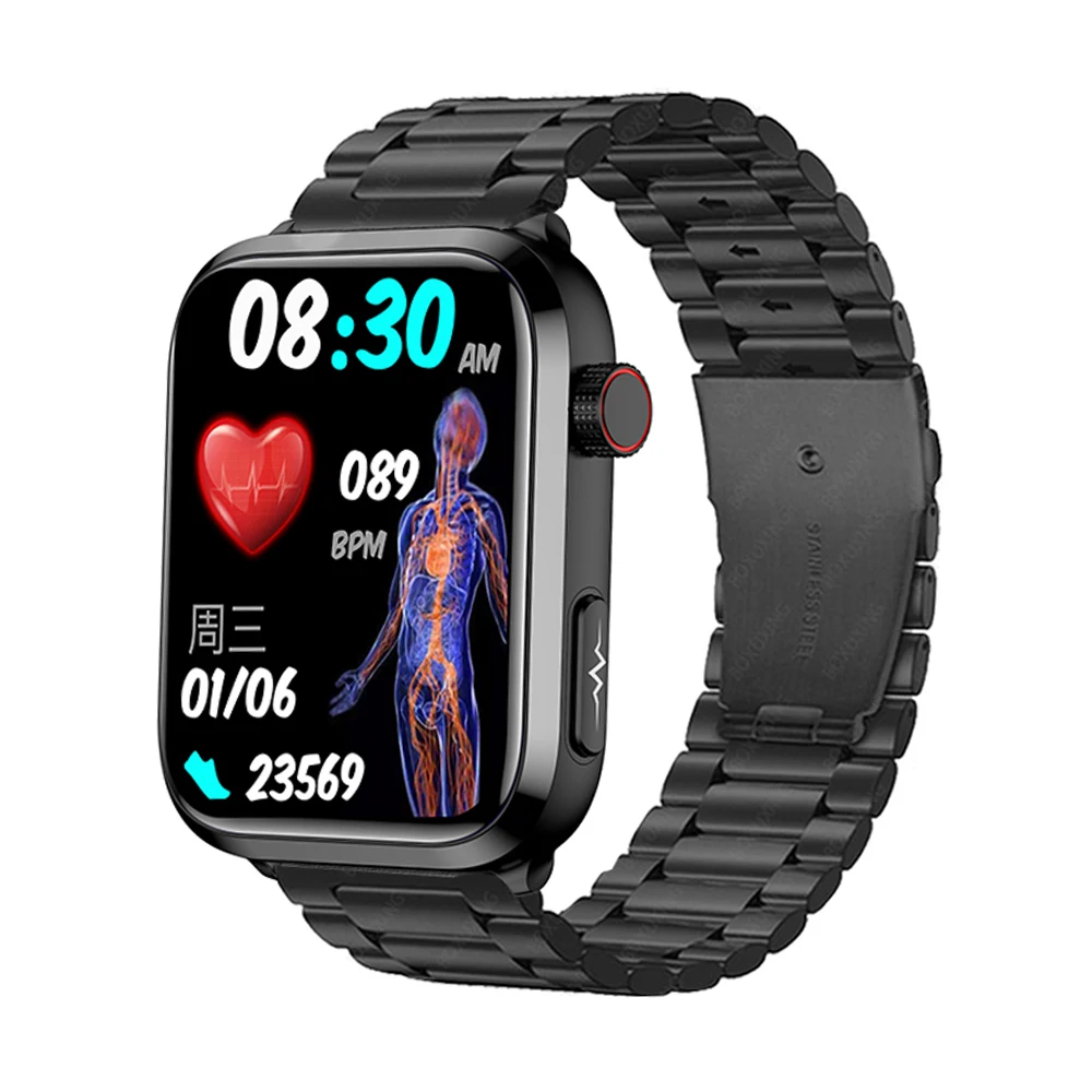 

Blood Glucose+Blood Lipid+Uric Acid+ECG PPG Smart Watch Weather SOS Bluetooth Call Smartwatch Men Waterproof Fitness Tracker