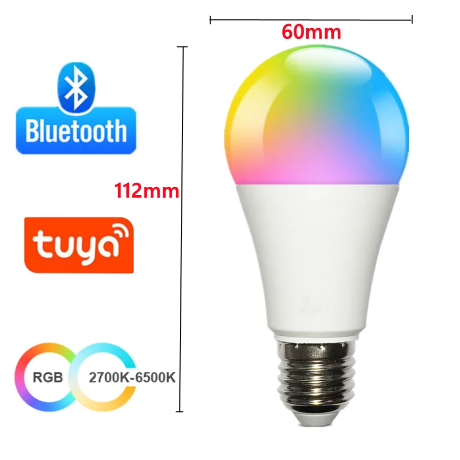 

Муунн умная светодиодная лампа E27 Bluetooth 15Вт RGB+CW+WW