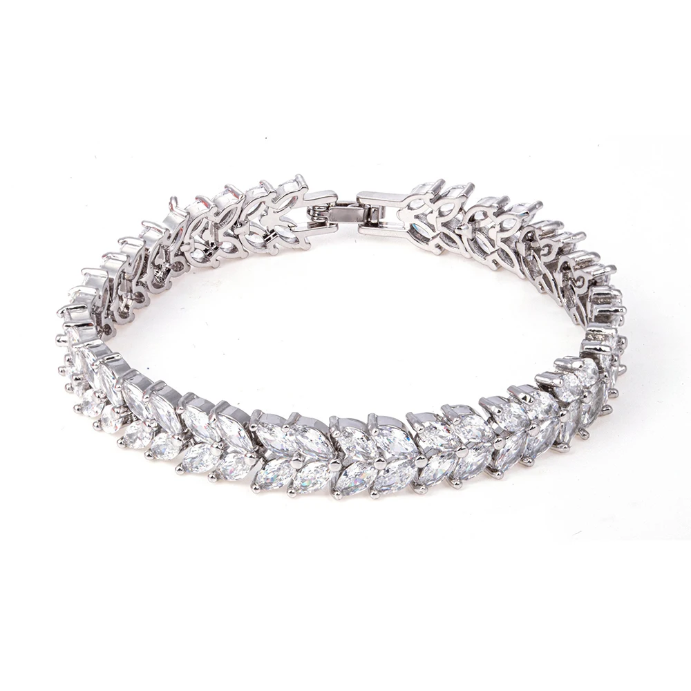 

Wheat Zircon Tennis Bracelet Jewels for Women Iced Out 2 Rows Micro Paving CZ Tenis Link Chain Bracelets Men's Hiphop Pulseras