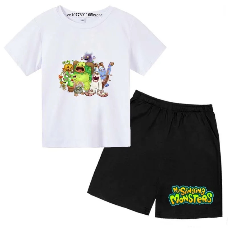 Мой Поющий монстр детские летние повседневные футболки и брюки костюмы для