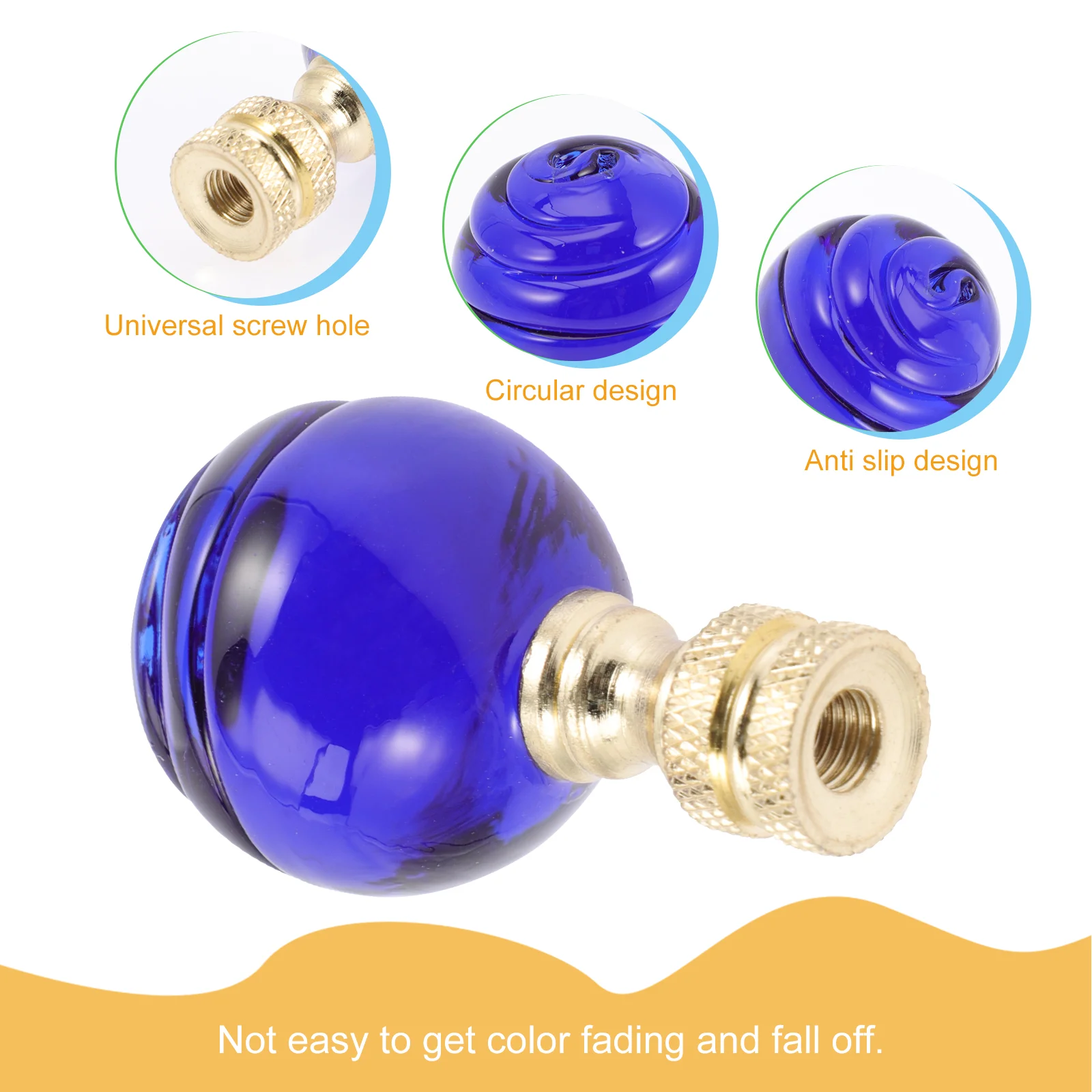 Ручка абажура винтовые колпачки детали стеклянный декор медное украшение для