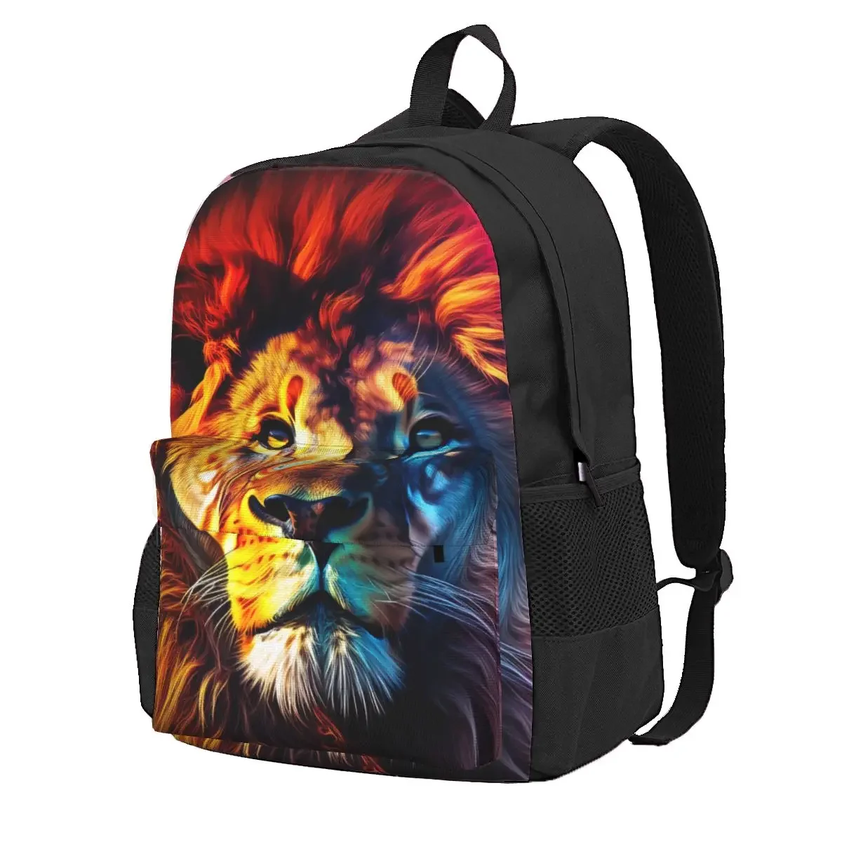 

Рюкзак с изображением Льва яркие спортивные рюкзаки с изображением головы животного, высококачественные большие школьные ранцы для мальчиков, уличный рюкзак