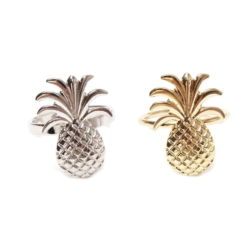 

24Pcs Pineapple Metal Plating Napkin Ring Ring Stand Wedding Holiday Party Table Decoration, 12 Pcs Silver & 12Pcs Gold