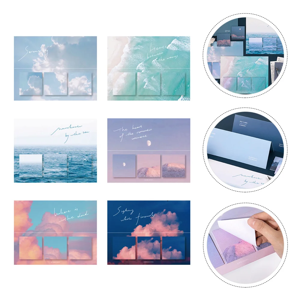 

360pcs Natural Scenery Pattern Student Tearable Sticky