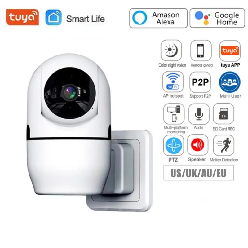 

HD Tuya PTZ IP Camera Wireless Human Auto Tracking Cctv Security Surveillance Smart Cloud Color IR Night Vision Wifi Home Cam