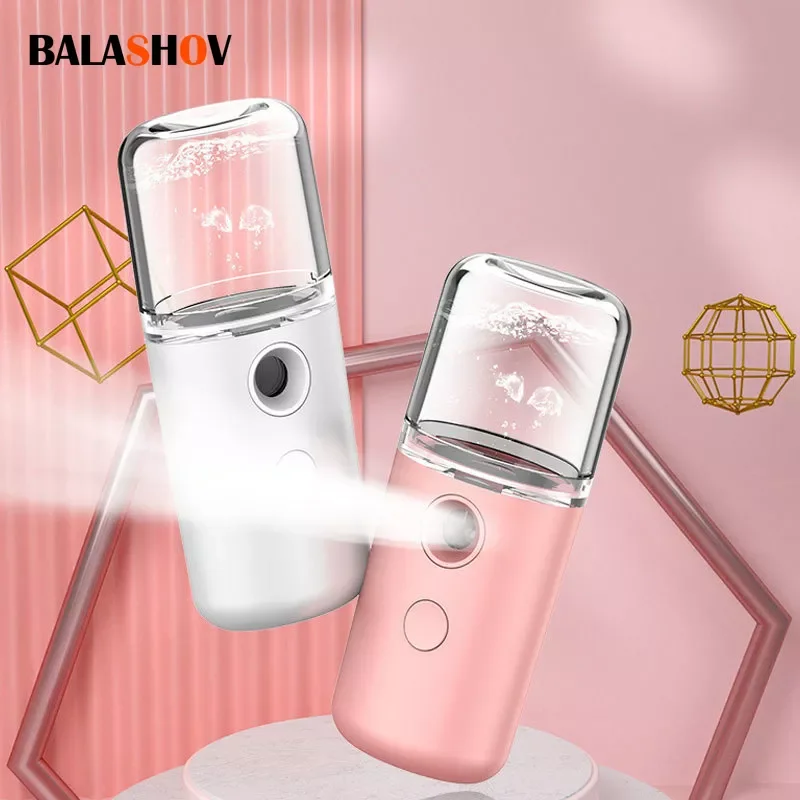 

NEW2023 30ml Portable USB Rechargeable Small Wireless Nano Personal Face Sprayer Cool Mist Maker Fogger Humidifier Facial Spraye