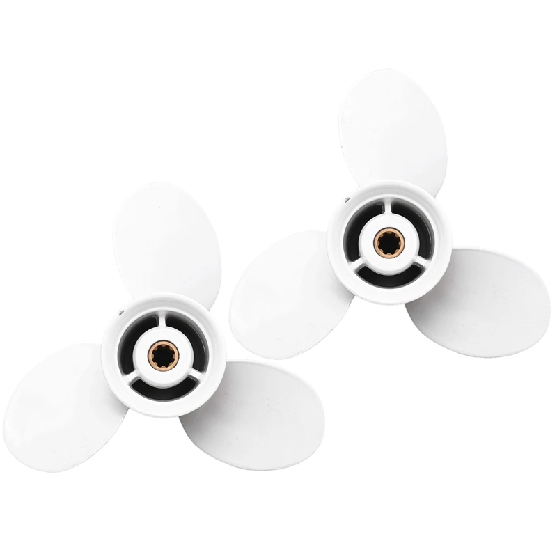 

JABS 2X Ship Engine Outboard Propeller 3-Bladed Rotary Paddle 683-45941-00-El 9 1/4 X 12 For Yamaha 9.9-15Hp Aluminum White
