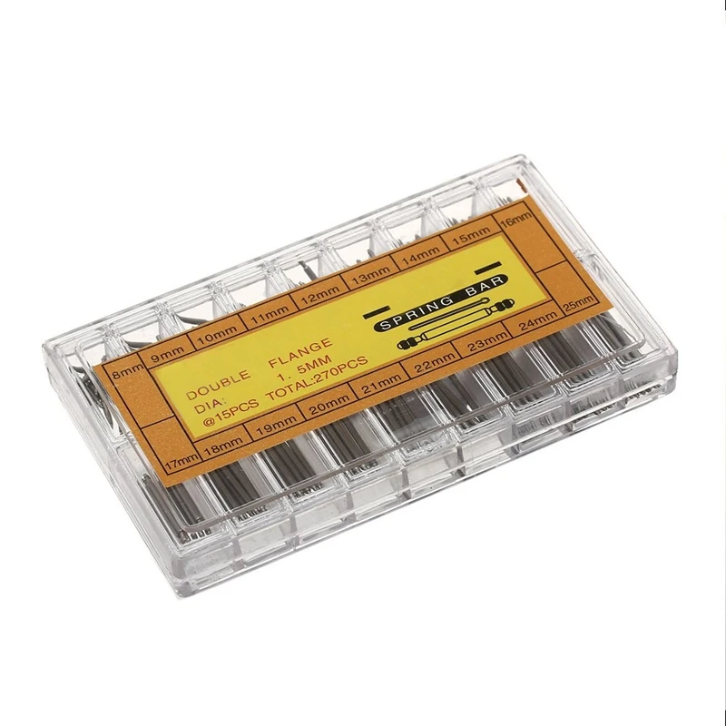 

Approx. 270Pcs Dia 1.5mm Watch Band Spring Bars Watch Strap Link Pins 8mm-25mm