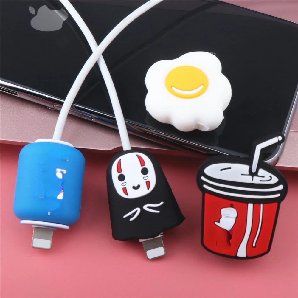 

Protector Cable Charger Cute Organizer Animal USB Cable Protector Winder Silicone Anime Cable Bite For IPhone Organizador