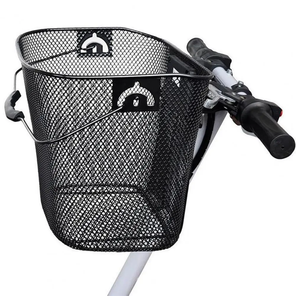 

1 Set Unique Strong Load-bearing Bike Hanging Basket Fine Mesh Bike Handlebar Hanging Storage Basket with Handle Keep Tidy