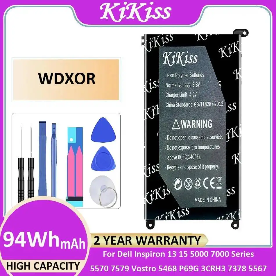 Фото Аккумулятор Wdxor для ноутбуков Dell Inspiron 13, 15, серий 5000, 7000, 5570, 7579, Vostro 5468, P69G, 3CRH3, 7378, 5567, 94 Вт·ч, высокой емкости №3