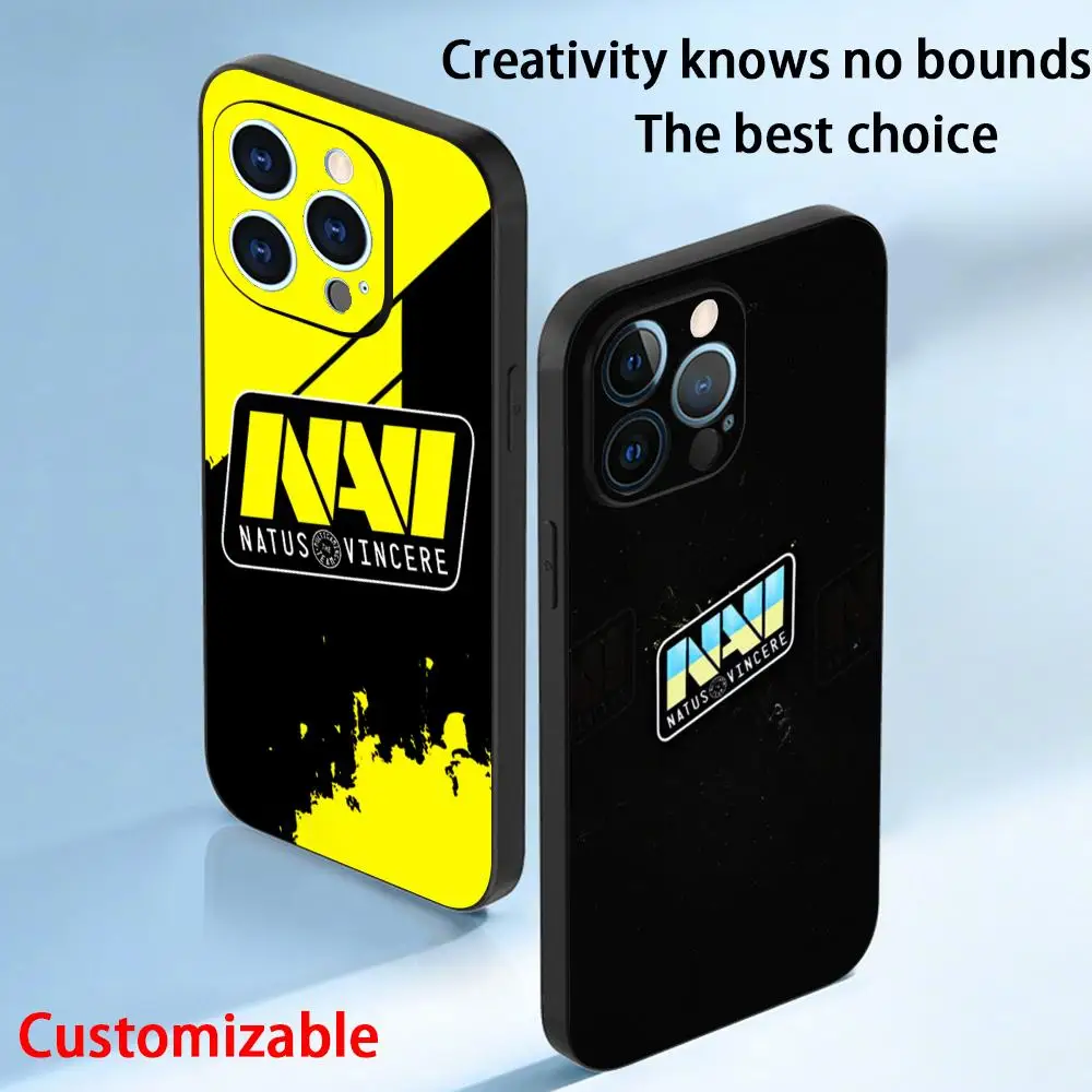 Фото Чехол для телефона с логотипом команды NAVI CS для iPhone 17, 16, 16e, 15, 14, 13, 12 Plus, Mini, Pro, Max – мягкий, черный, противоударный №1