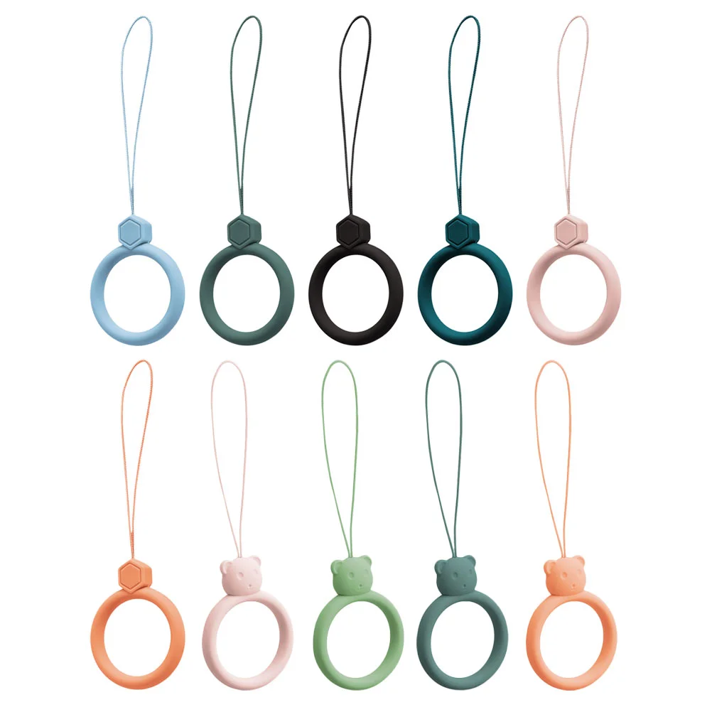 

Lanyard Cell Ring Finger Mobile Silicone Strap Rings Hand Wrist Keychain String Case Holder