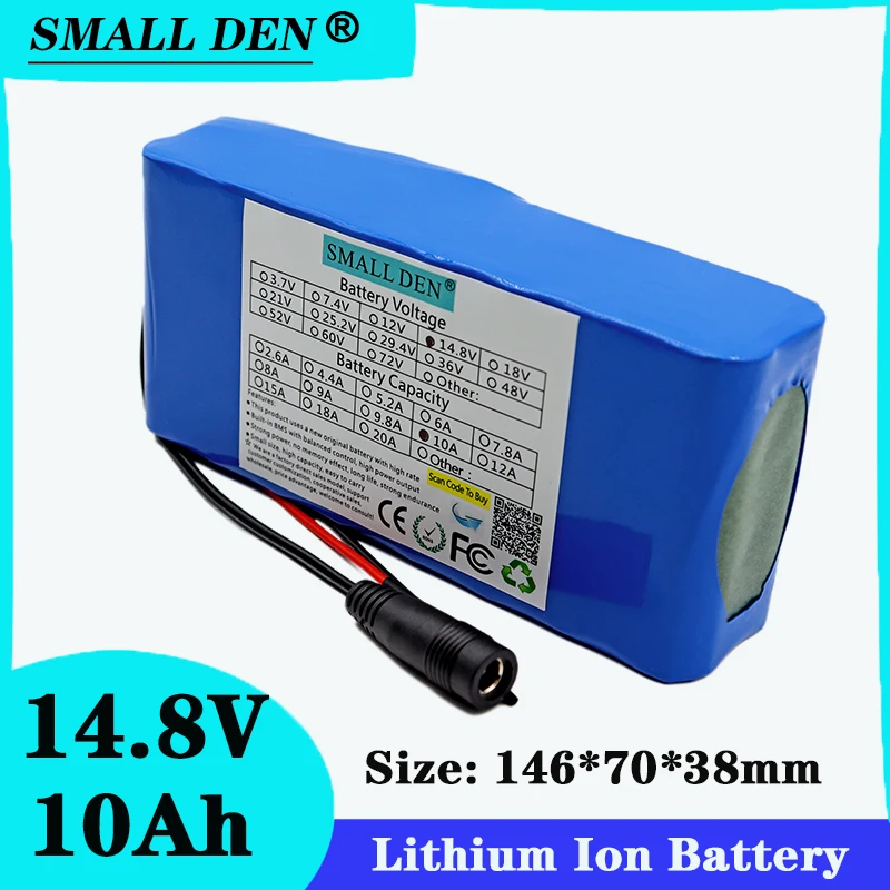 

14.8V 10A 18650 lithium battery pack 4S4P 10000mAh built-in 10A BMS, used for built-in batteries in electronic products