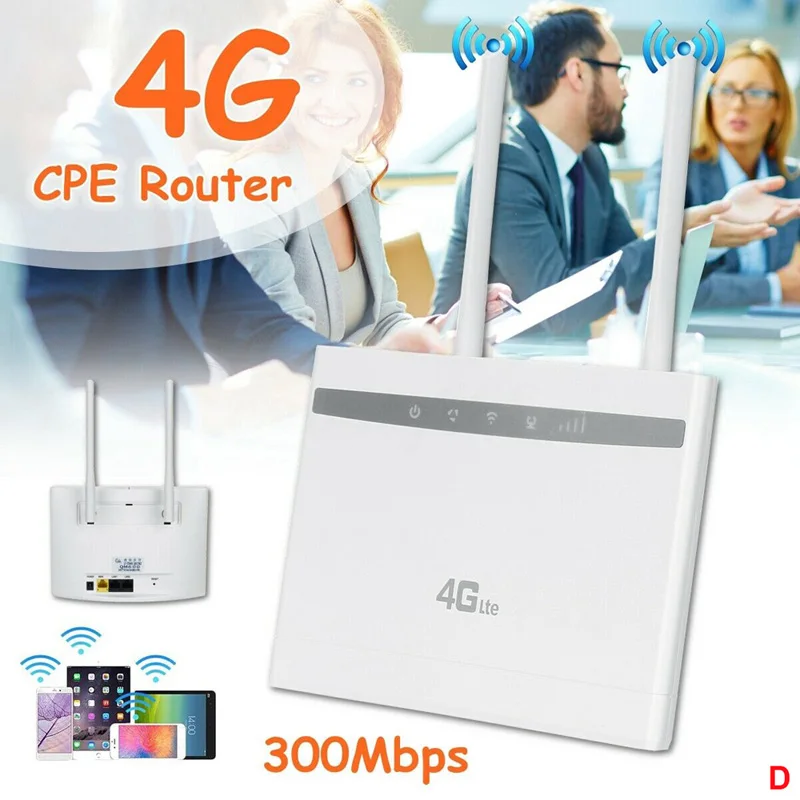 

CPE100 Home Portable Wireless Wifi Router 4G Antenna Lte Adapter Unlocked Kinetic CPE VPN WPS 300Mbps Network Cat4 With Sim Card