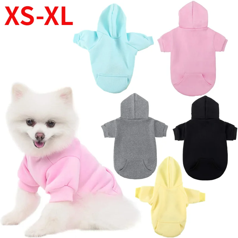 Solid Cat Dog Hoodies Pet Clothes for Small Dogs Pet Clothing Coat Jackets Sweatshirt for Chihuahua Doggie Cotton Pet Outfits