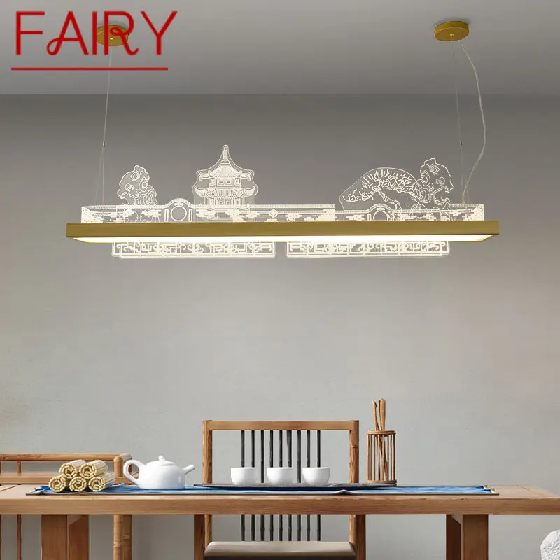 

Сказочная Современная подвесная люстра, светодиодная, 3 цвета, китайская, золотая, роскошная креативная Подвесная лампа для столовой, чайного дома