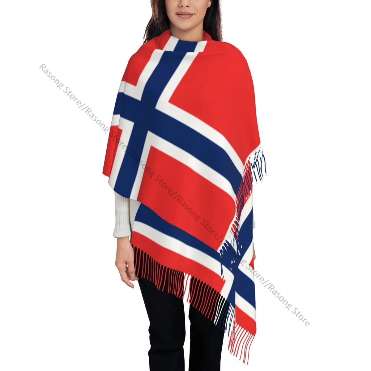 Шарф с кисточками большой размер 196*68 см зимняя теплая шаль из пашмины буфанда