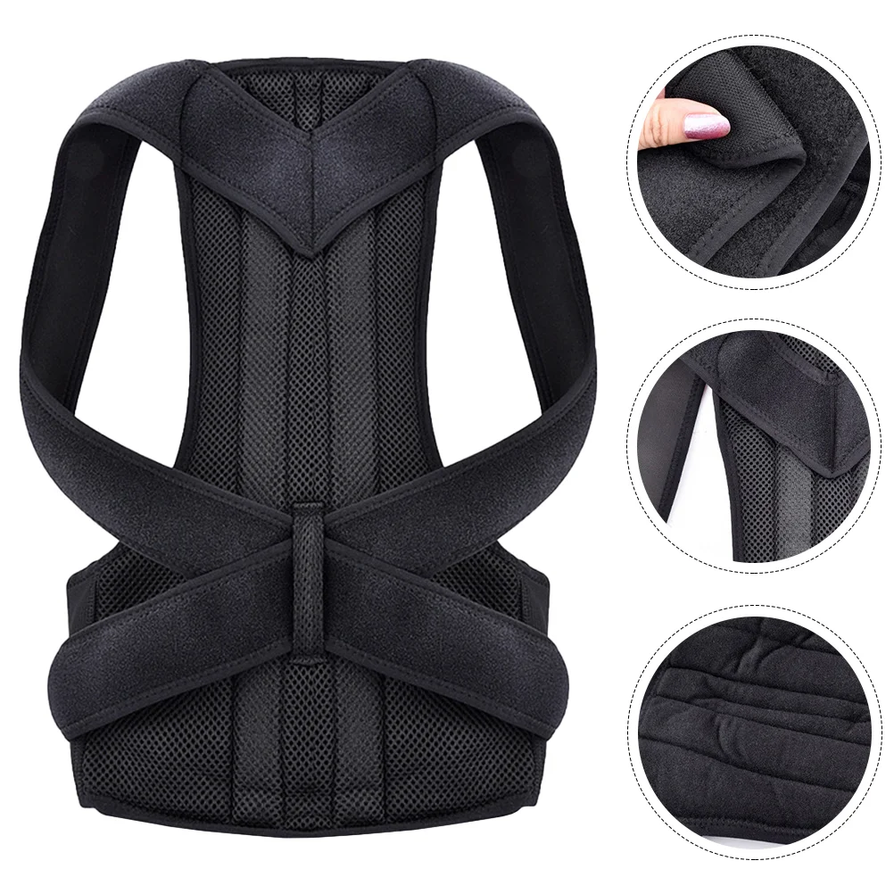 

Adjustable Back Strap Adults Back Straightener Back Support Strap (Black)