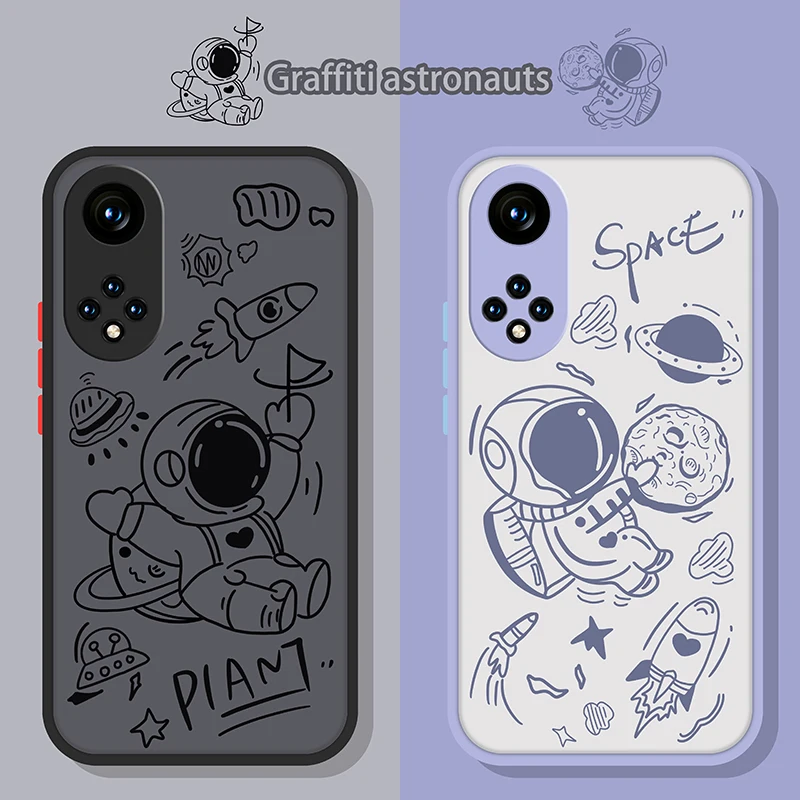 

Fashion Astronaut Phone Case For Huawei Honor 50 SE 30 Lite 30S 60 Pro 20 20S 20i X30 X30i X20 X10 9X 9A 8 Shockproof Hard Cover