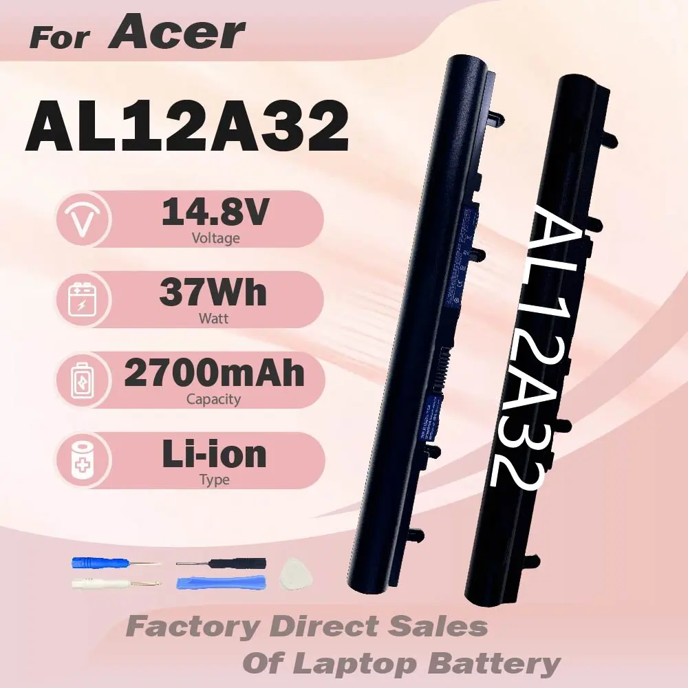 Фото Аккумулятор для ноутбука AL12A32 37Wh для Acer Aspire V5-171 431 V5-471 V5-471G V5-471P E1-522 E1-530 E1-532 E1-570 E1-570G E1-572 E1-572G №1
