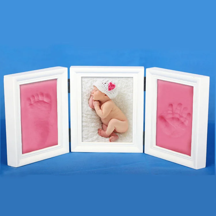 

Newborns Photo Frame Baby Molds 3D DIY Soft Clay Inkpad Handprint Footprint Kids Exquisite Souvenirs Casting Home Decoration