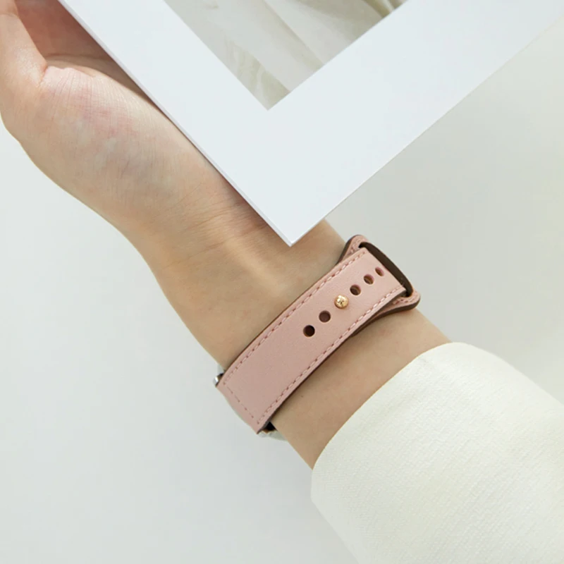 Leather Strap for Samsung Watch 4/5 40 44mm Watch 5 Pro 45mm bracelet 20/22mm Band for Galaxy Watch 4 Classic/Active 2/3 42 46mm