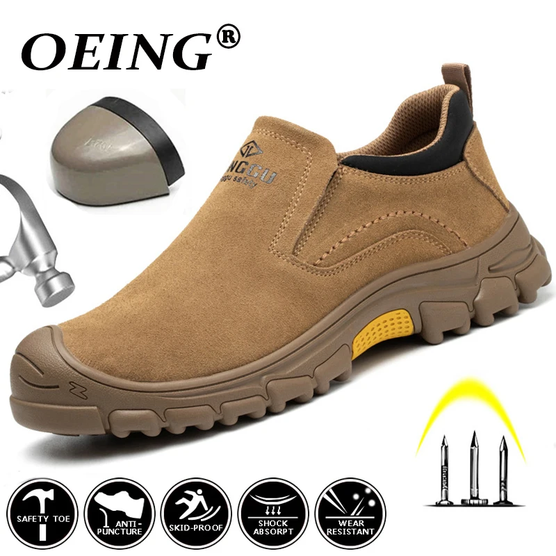 Sapatos de trabalho respirável anti-smash stab-proof sapatos de segurança para homens spark resistente soldador botas antiderrapantes sapatos indestrutíveis 2022