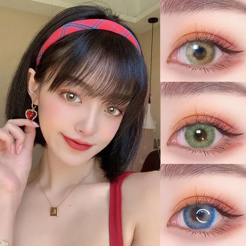 

GFRIEND Color contact lenses for eyes Beauty Pupilentes Eye color lens Yearly Use Eye contacts Lens 1 Pair Brown Gray Lenses