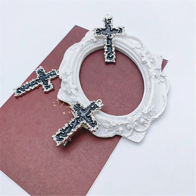 Заколка для волос в стиле готический панк-крест хип-хоп модные металлические