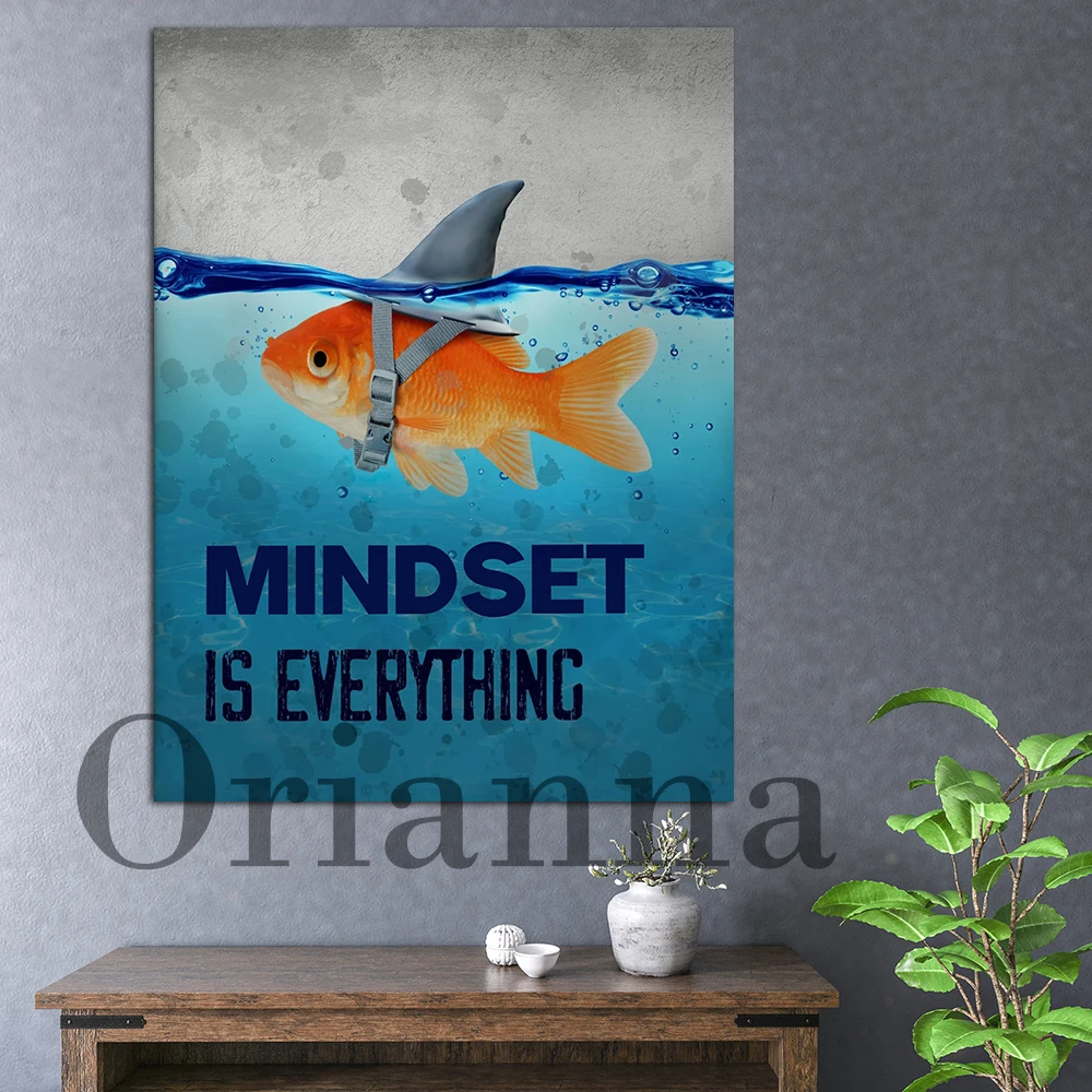 Забавные золотые рыбки, акулий плавник, стены, искусство, это все, ретро мотивационный принт, Постер современная домашняя спальня, офисное украшение, живопись